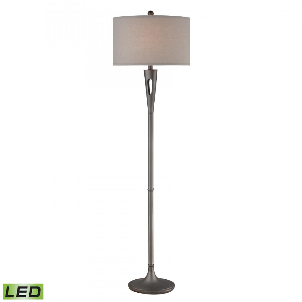 Lightning Rod 66'' High 1-Light Floor Lamp - Pewter - Includes LED Bulb