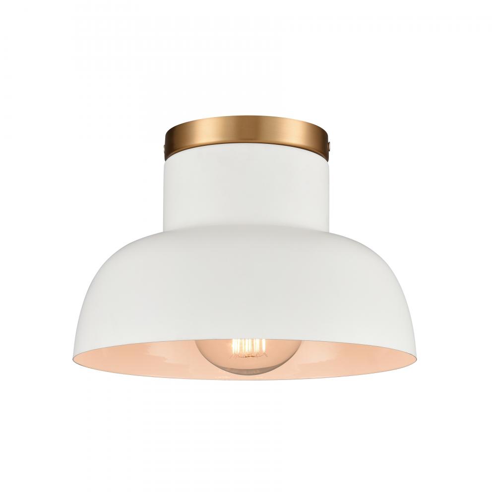 Lewellen 10'' Wide 1-Light Semi Flush Mount - Matte White