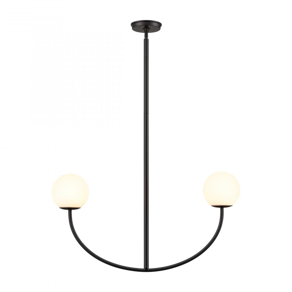 Doby 30'' Wide 2-Light Pendant - Matte Black