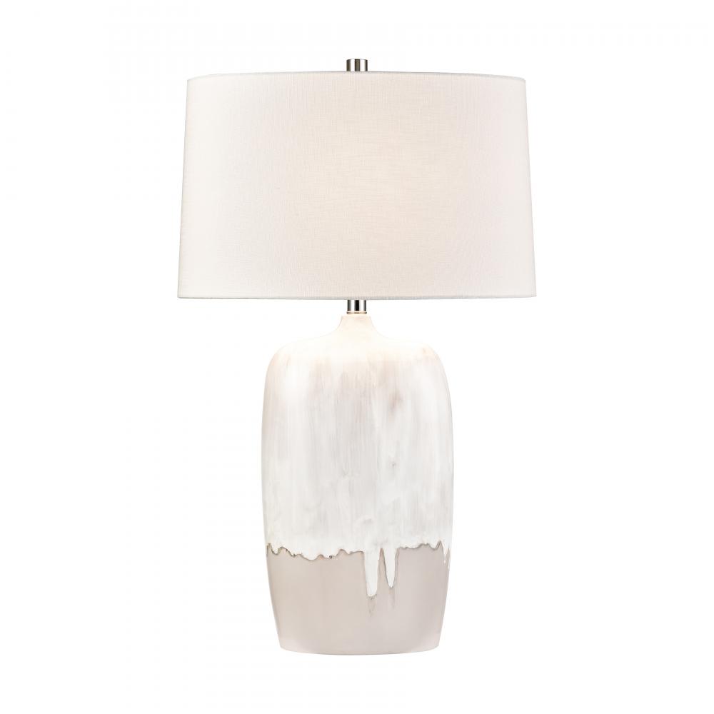 Ruthie 32'' High 1-Light Table Lamp - White Glaze - Includes LED Bulb