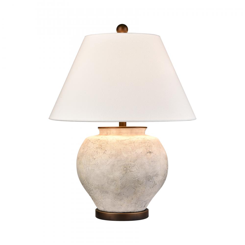 Erin 26'' High 1-Light Table Lamp - Aged White - Includes LED Bulb