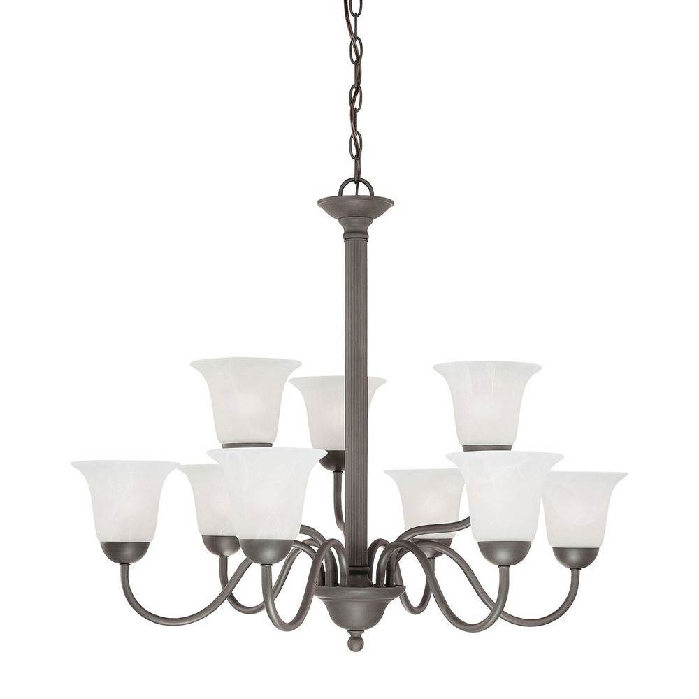 Thomas - Riva 32'' Wide 9-Light Chandelier - Painted Bronze