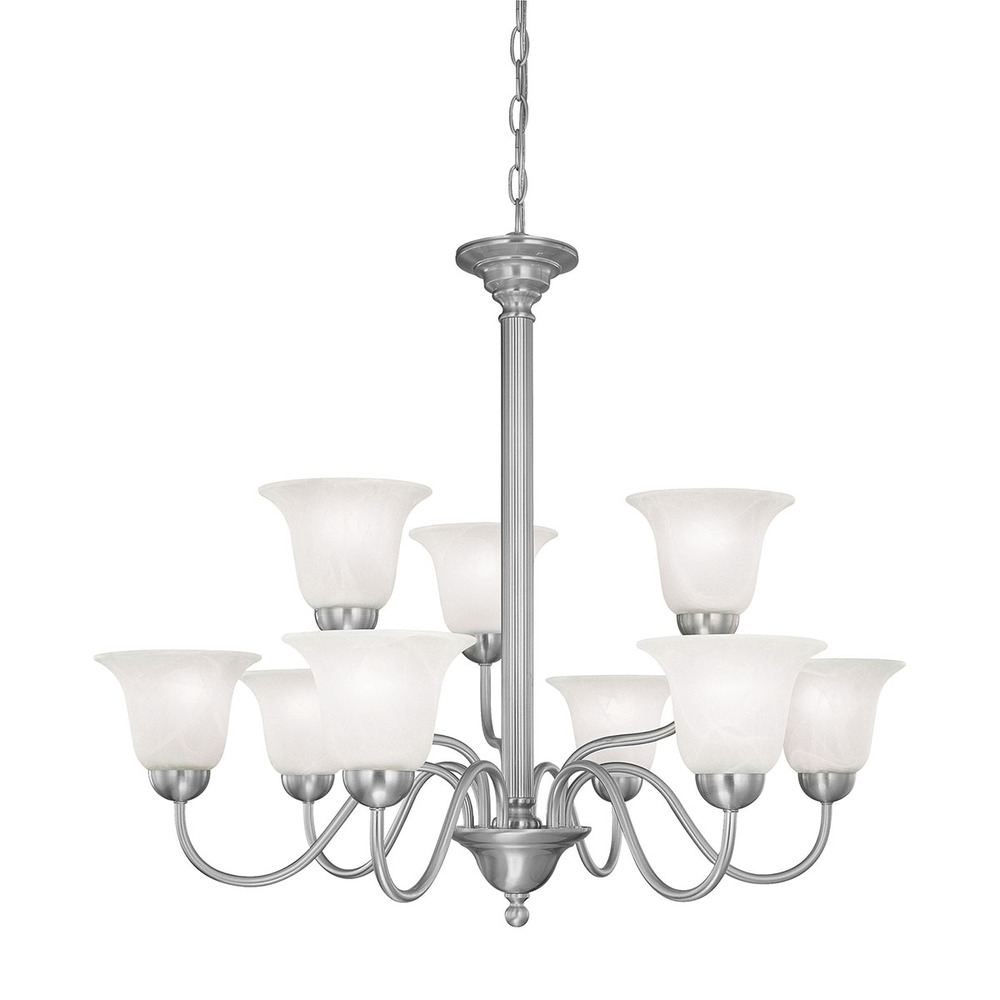 Thomas - Riva 32'' Wide 9-Light Chandelier - Brushed Nickel