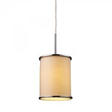 ELK Home 20055/1 - One Light Polished Chrome Textured Beige Shade Drum Shade Pendant