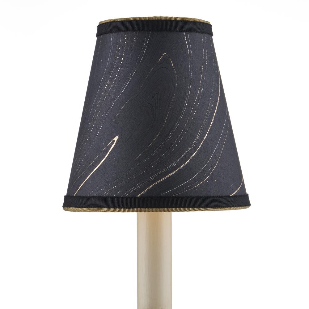 Marble Black Paper Tapered Chandelier Shade