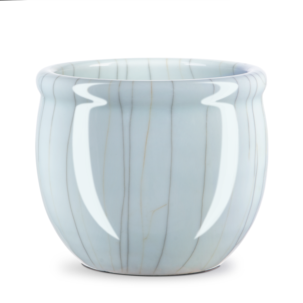 Celadon Crackle Round Planter