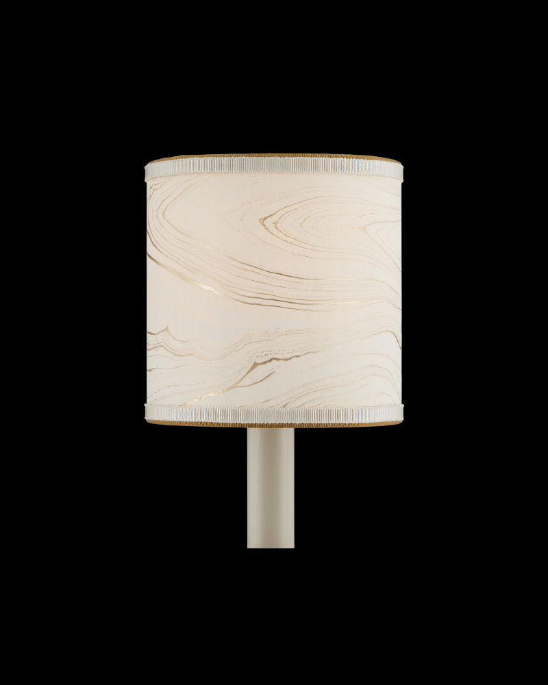 Marble Cream Paper Drum Chandelier Shade