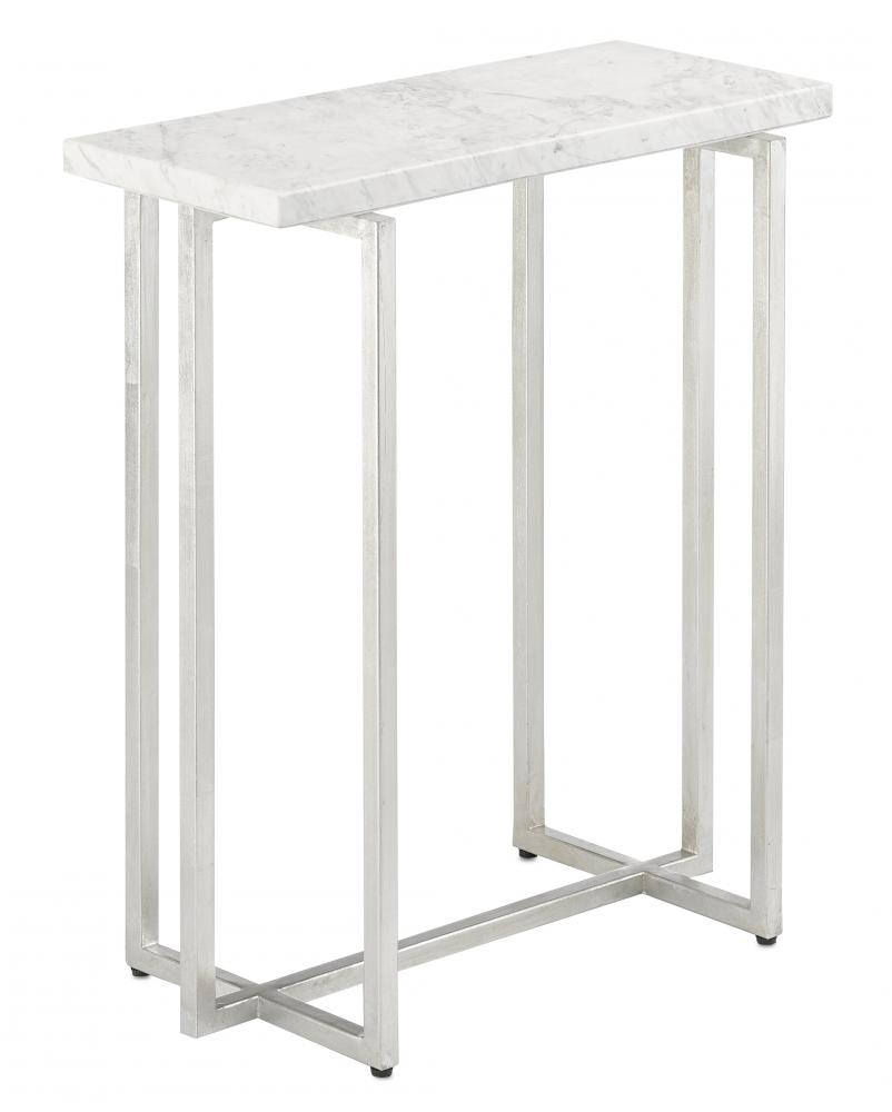Cora White Marble Accent Table