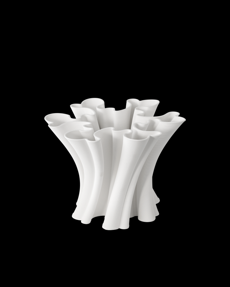 Godet Twist White Vase