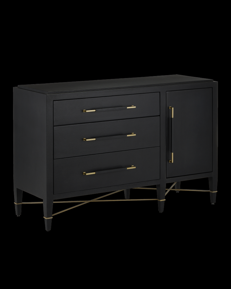 Verona Black Three-Drawer Chest