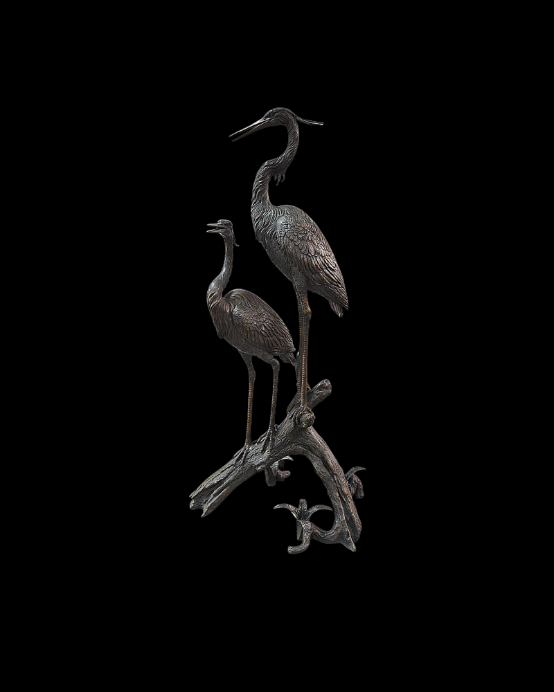 Herons on Branch Bronze