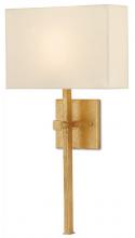 Currey 5900-0005 - Ashdown Gold Wall Sconce, White Shade
