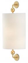 Currey 5900-0031 - Tavey Gold Wall Sconce, White Shade