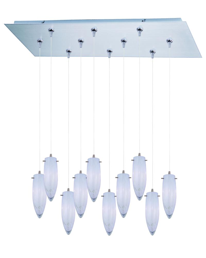 White Cirrus 10-Light RapidJack Pendant and Canopy